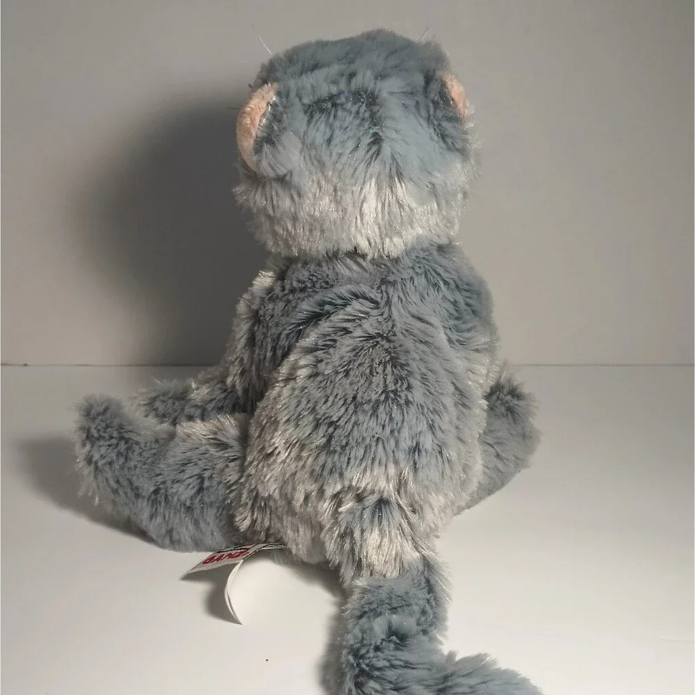Webkinz Silversoft Cat Plush HM222 NO Code Gray White Green Eyes 8”